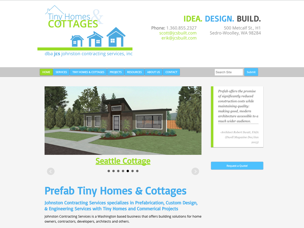 JCS Built Tiny Homes Website